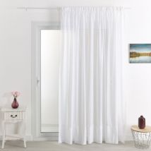 Voilage brodé cornely à galon fronceur Blanc 150x240