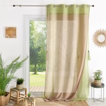 Voilage Double étamine avec parement de couleur Vert clair 140x260 cm