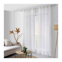 Voilage effet lin 140x240cm 'Elena' - 140x240cm - Blanc