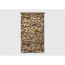 Voilage effet mur en pierre - 1 pièce - l 140 cm x h 245 cm