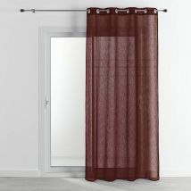 Voilage - Effet lin chiné Marron chocolat 140x240 cm