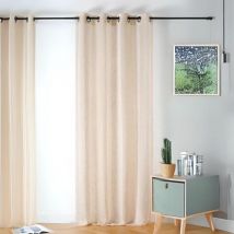 Voilage en voile rayé Ecru 140x280 cm