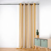 Voilage en voile rayé Jaune 140x280 cm