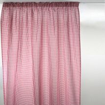 Voilage à galon fronceur imprimé vichy Rouge 145x145 cm