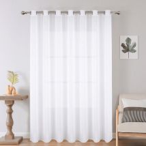Voilage grande largeur uni en polyester Blanc 300x260 cm
