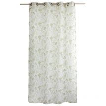 Voilage à œillets 140x240 Herbier blanc vert tilleul