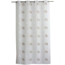 Voilage imprimé à étamine Beige 140x240 cm