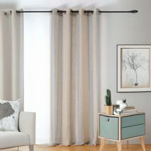 Voilage en voile rayé Gris 140x280 cm