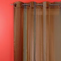Voilage organza à rayures verticales Marron chocolat 140x260 cm
