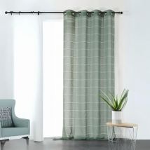 Voilage rayé et tamisant Cordelette Vert foncé 140x250 cm