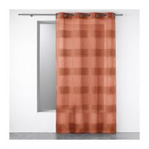 Voilage a oeillets 140 x 240 cm effet lin tisse fils chenille terraza Terracotta