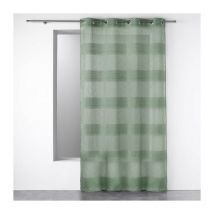 Voilage a oeillets 140 x 240 cm effet lin tisse fils chenille terraza Vert