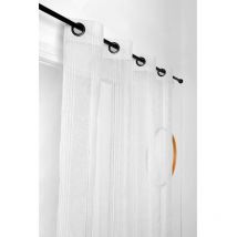 Voilage Rayures Verticales - 145x260cm - Blanc