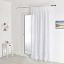 Voilage sablé base brodée Blanc 240x240 cm
