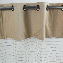 Shamlyne - Voilage effet soie avec du coton et jute écru 110x250