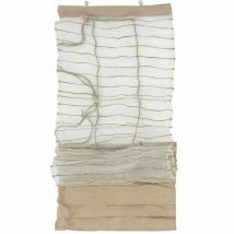 Shamlyne - Store voilage effet soie avec du coton et jute écru 45x200
