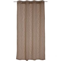 Voilage tamisant à l'aspect lin Marron chocolat 140x240 cm