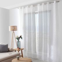 Decostars - Voilage Tamisant Brodé De Sphères Gris Galet 140x240 Cm