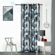 Voilage tamisant Camo Bleu Pétrole 150x240 cm