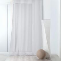 Rideau voilage tamisant en poly-lin Blanc 145x240 cm