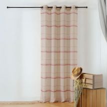 Voilage tamisant esprit linge d'antan Rouge 145x245 cm