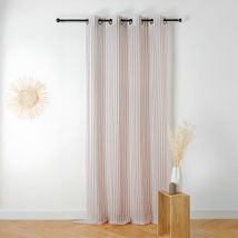 Voilage tamisant et irrégulier à rayures Rose Blush 140x280 cm