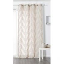 Voilage tendance motif chevrons rayés beige - 140x280cm - Beige