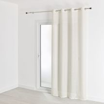Voilage uni à rayures fantaisie Blanc 140x280 cm