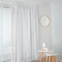 Voilage voile à galon fronceur Blanc 300x250 cm