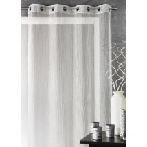 Voilage uni avec fils en lurex Blanc 140 x 260 - Blanc