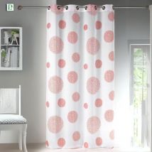 Voilage en Etamine Impression Argent Rouge 140x240 cm