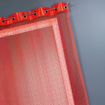 Voilage filet avec parement taffetas Orange 140x240 cm