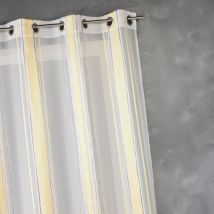 Voilage en jacquard à fines rayures verticales Jaune 140x260 cm