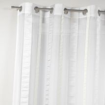 Voilage en organza à rayures verticales Gris clair 150x260 cm