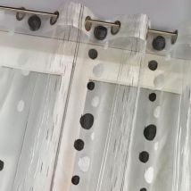Voilage en Organza Fils Coupés Gris clair 140x240 cm