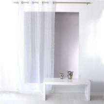 Voilage à oeillets 140x240 cm sablutheo voile sablé coloris blanc
