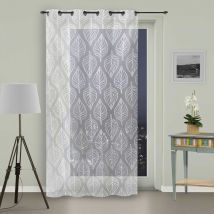 Voilage à oeillets 135x250 cm maud blanc, par Soleil d'ocre