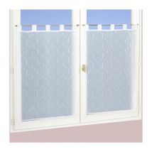 Voilages blanc unis, paire de 2X 60x120cm à pattes - prêts à accrocher Atout Ciel