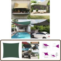 Voile de parasol tissu oxford carré 5x5 m vert foncé - Parapluie - Voile Solaire - Parasol Rectangulaire - Parasol Carré - Protection Solaire