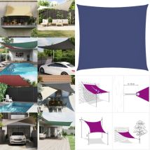 Voile de parasol tissu oxford carré 6x6 m bleu - Parapluie - Voile Solaire - Parasol Rectangulaire - Parasol Carré - Protection Solaire - Home &