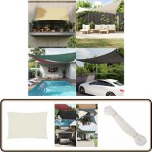 Voile de parasol tissu oxford rectangulaire 2,5x4,5 m crème - Parapluie - Voile Solaire - Parasol Rectangle - Parasol Crème - Parasol Jardin