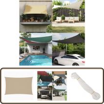 Voile de parasol tissu oxford rectangulaire 2x4,5 m beige - Parapluie - Voile Solaire - Parasol Rectangle - Parasol Beige - Parasol Jardin
