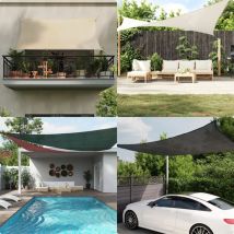 Torana - Voile d'ombrage 160 g/m² carré gris clair 2x2 m pehd