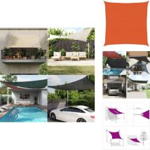 Voile d'ombrage 160 g/m² carré orange 4x4 m pehd - Voile D'ombrage - Parasol - Ombre - Abri Solaire - Jardin