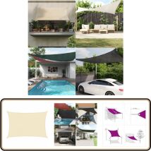 Voile d'ombrage 160 g/m² Crème 5x6 m pehd - Parasol - Voile D'ombrage - Parasol Rectangulaire - Parasol Crème - Parasol Extérieur