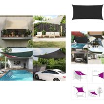 Voile d'ombrage 160 g/m² Noir 2x3,5 m pehd - Parasol - Voile D'ombrage - Parasol Rectangle - Parasol Noir - Parasol Extérieur