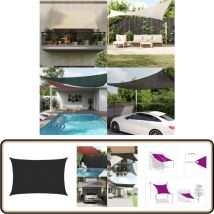 Voile d'ombrage 160 g/m² Noir 3x4 m pehd - Parasol - Voile D'ombrage - Parasol Rectangle - Parasol Extérieur - Parasol Jardin