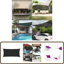 Voile d'ombrage 160 g/m² Noir 3x6 m pehd - Parasol - Voile D'ombrage - Parasol Rectangulaire - Parasol Noir - Parasol Extérieur