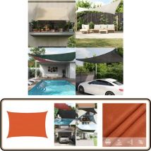 Voile d'ombrage 160 g/m² Orange 2,5x3,5 m pehd - Parasol - Voile D'ombrage - Parasol Rectangle - Parasol Orange - Parasol Extérieur