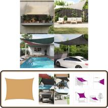 Voile d'ombrage 160 g/m² rectangulaire sable 6x7 m pehd - Voile D'ombrage - Parasol - Voile Solaire - Abri Solaire - Protection Solaire